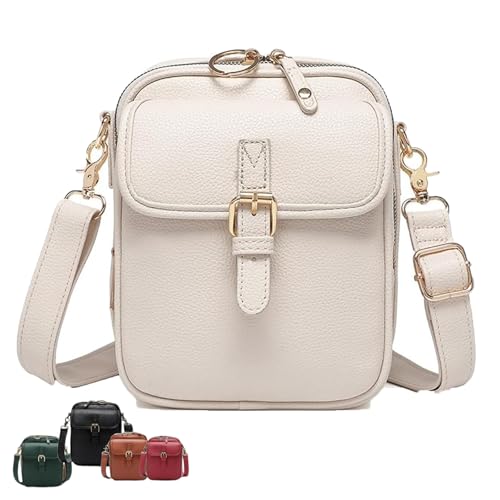 Ejoyiso Diebstahlsichere Crossbody Tasche Damen, Diebstahlsichere Tasche Damen, 2025 Upgrade Vintage Diebstahlsicheres Crossbody-Tasches, With Wide Shoulder Strap (Weiß) von Ejoyiso