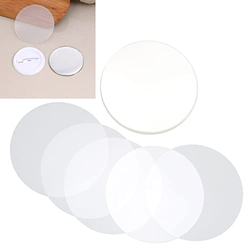 Ejoyous 100 Stück Runde Abzeichen-Folien, Abzeichenfolie Abzeichen Film Transparente PVC Material Kreis Film Abdeckungen Musterschutz Abzeichen Schutzfolie (32mm) von Ejoyous