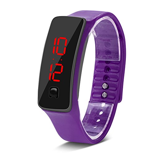 Digital Sport Uhren für Damen Herren, LED Armbanduhr Silikon Digital Armbanduhren Digitaluhre mit 12-Stunden-Zifferblatt, für Outdoor und Indoor Laufen Klettern Angeln(Blau) von Ejoyous