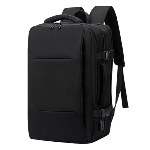 Ejoyous Erweiterbarer Handgepäck-Rucksack mit USB-Ladeanschluss. Reise-Wochenendrucksack passend für 15,6-Zoll-Laptops für Männer und Frauen (Black) von Ejoyous