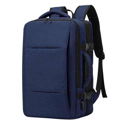 Ejoyous Erweiterbarer Handgepäck-Rucksack mit USB-Ladeanschluss. Reise-Wochenendrucksack passend für 15,6-Zoll-Laptops für Männer und Frauen (Blue) von Ejoyous