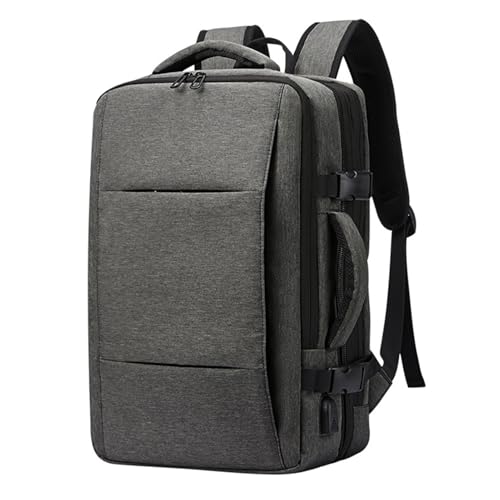 Ejoyous Erweiterbarer Handgepäck-Rucksack mit USB-Ladeanschluss. Reise-Wochenendrucksack passend für 15,6-Zoll-Laptops für Männer und Frauen (dunkelgrau) von Ejoyous