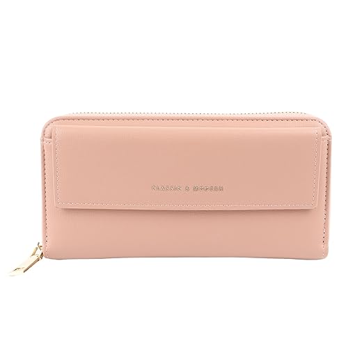Ejoyous Frauen Brieftasche Geldbörse Ladies Telefonkartenhalter Multifunktionales PU -Leder -Armband mit Abnehmbarem Riemen für Tägliche Verwendung von Reisearbeit (PINK) von Ejoyous