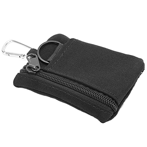 Ejoyous Outdoor EDC Molle Pouch, Mini Schlüsselkartenetui Kartenetui Münzetui mit Reißverschlussfach und D-Ring zum Aufhängen, für Camping Reisen Wandern (Black) von Ejoyous