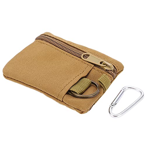 Ejoyous Outdoor EDC Molle Pouch, Mini Schlüsselkartenetui Kartenetui Münzetui mit Reißverschlussfach und D-Ring zum Aufhängen, für Camping Reisen Wandern (Bodenfarbe) von Ejoyous