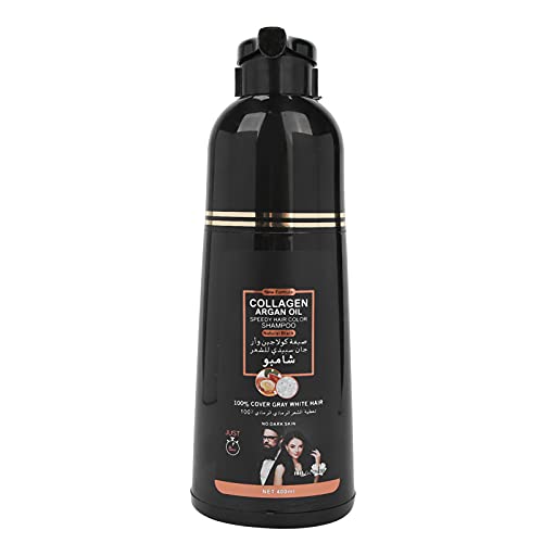 Shampoo für Schwarze Haar, 400 ml Natürliches Schwarzes Haarfärbeshampoo Weißes Bis Schwarzes Shampoo für Männer und Frauen Einfach schnell Semi-permanente Schwarze Haarfarbe von Ejoyous