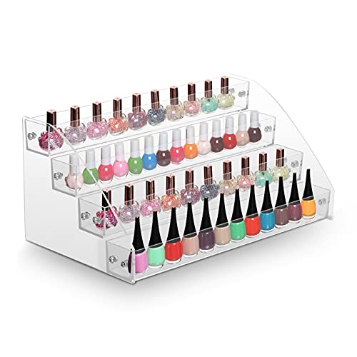 Transparenter Nagellackhalter, multifunktionaler Acryl-Nagellack-Ausstellungsstand Acryl-Kosmetik-Organizer Ätherische Ölflaschen Nagellack(4 Niveaux) von Ejoyous