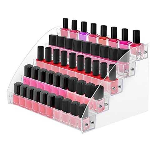 Transparenter Nagellackhalter, multifunktionaler Acryl-Nagellack-Ausstellungsstand Acryl-Kosmetik-Organizer Ätherische Ölflaschen Nagellack(5 Niveaux) von Ejoyous