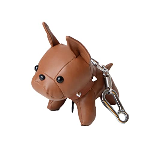 Ekakashop Schlüsselanhänger Französische Bulldogge Schlüsselanhänger Pu Leder Hund Schlüsselbund Auto Schlüsselring Auto Anhänger Taschenanhänger mit Metallring Universal Anhänger von Ekakashop