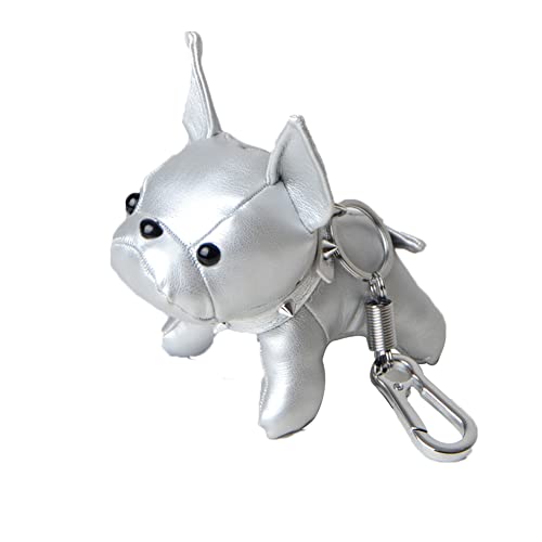 Ekakashop Schlüsselanhänger Französische Bulldogge Schlüsselanhänger Pu Leder Hund Schlüsselbund Auto Schlüsselring Auto Anhänger Taschenanhänger mit Metallring Universal Anhänger von Ekakashop