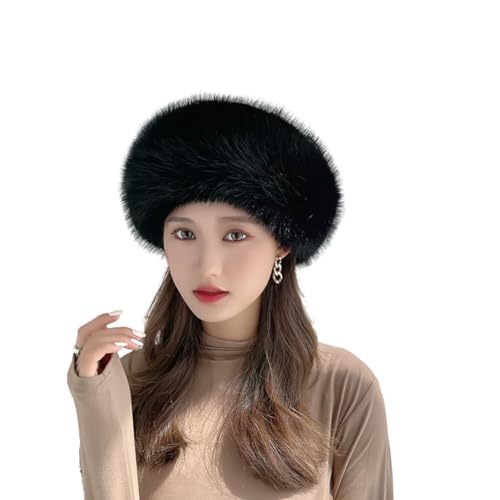 Pelzmütze Damen Cossack Russische Mütze Winter Plüschmütze Kunstpelzmütze Warm Weich Damenmütze Kunstfell Wintermütze Beanie Mütze Strickmütze Russische Fellmütze Kunstpelz Mütze Fuchspelzmütze von Ekakashop