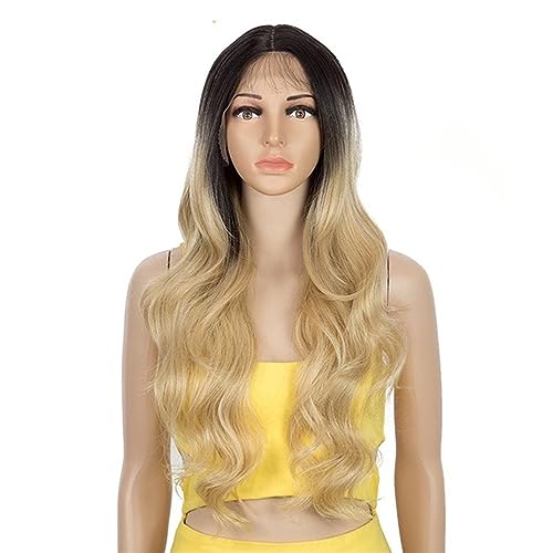 13 * 4 Zoll handgewebte vordere Spitzenperücke mit langem lockigem Haar, sexy Chemiefaser-Kopfbedeckung for Frauen (Color : 14, Size : 13inch) von EkeNoz