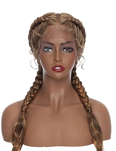 26 Zoll Woven Lace Wig Curly Ends African Front Lace Perücke for Frauen Modedekoration (Color : 4, Size : 26 inch) von EkeNoz