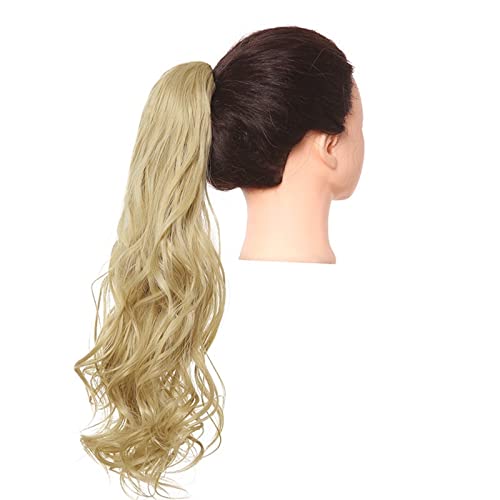 Damen Perücke Grip Clip Tigerkralle langes lockiges Haar Pferdeschwanz flauschige lange lockige Haare Perücke Pferdeschwanz Modedekoration (Color : 12, Size : 22 inch) von EkeNoz