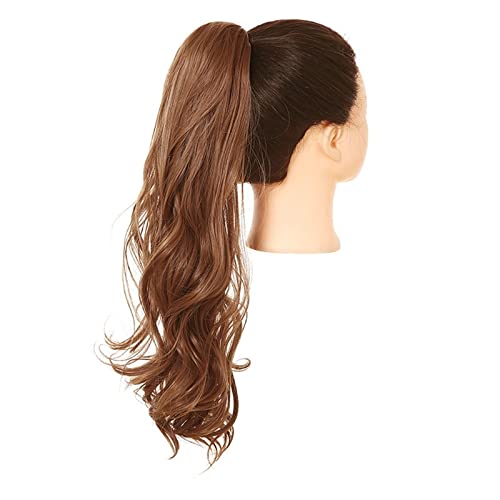 Damen Perücke Grip Clip Tigerkralle langes lockiges Haar Pferdeschwanz flauschige lange lockige Haare Perücke Pferdeschwanz Modedekoration (Color : 16, Size : 18 inch) von EkeNoz