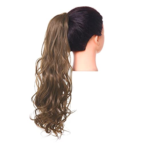 Damen Perücke Grip Clip Tigerkralle langes lockiges Haar Pferdeschwanz flauschige lange lockige Haare Perücke Pferdeschwanz Modedekoration (Color : 2, Size : 18 inch) von EkeNoz