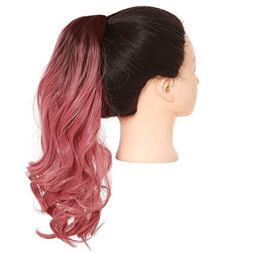 Damen Perücke Grip Clip Tigerkralle langes lockiges Haar Pferdeschwanz flauschige lange lockige Haare Perücke Pferdeschwanz Modedekoration (Color : 5, Size : 22 inch) von EkeNoz