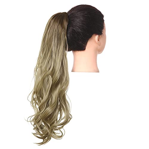 Damen Perücke Grip Clip Tigerkralle langes lockiges Haar Pferdeschwanz flauschige lange lockige Haare Perücke Pferdeschwanz Modedekoration (Color : 8, Size : 26 inch) von EkeNoz