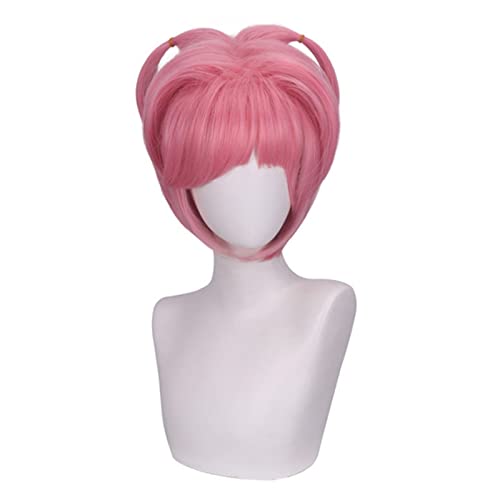 Damen Rosa Cosplay Perücke Candy Double Braid Short Hair Cute Wig Hair Set Modedekoration von EkeNoz