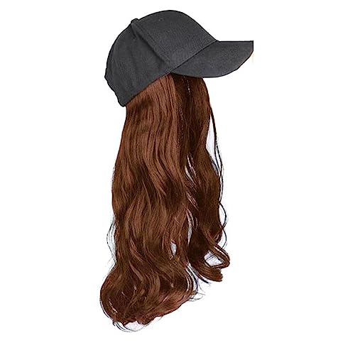 Frauen Entenzunge Kappe Hut Perücke langes lockiges Haar Kopfbedeckung Hochtemperatur seidenmatt atmungsaktiv Modedekoration (Color : 2, Size : 1) von EkeNoz