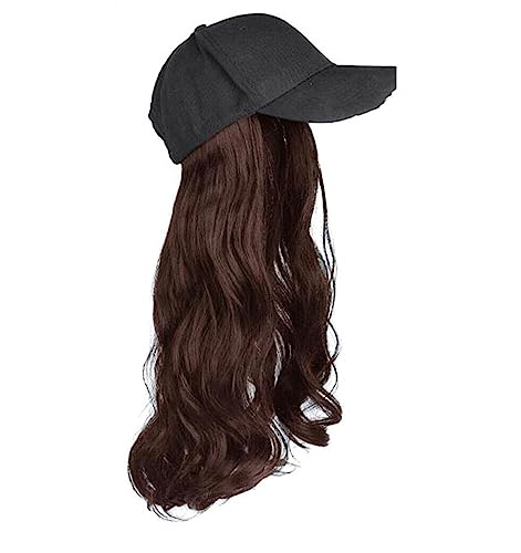 Frauen Entenzunge Kappe Hut Perücke langes lockiges Haar Kopfbedeckung Hochtemperatur seidenmatt atmungsaktiv Modedekoration (Color : 3, Size : 1) von EkeNoz