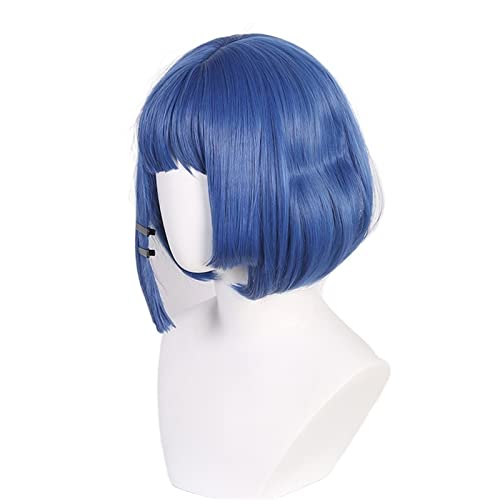 Interne Knopf gemischte blaue Perücke senden Haarspange Rock Anime Cosplay Perücke for Frauen Modedekoration von EkeNoz