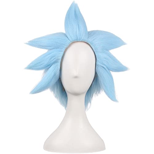 Männer und Frauen universelle Perücke blau explosiver Kopf Anime Styling Cosplay Persönlichkeit Perücke Haarset Modedekoration von EkeNoz