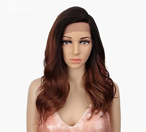 Modische Damen-Perücke aus Chemiefaser mit Spitze, 50,8 cm lang, lockiges Haar, volle Kopfbedeckung (Color : 4, Size : 20inch) von EkeNoz