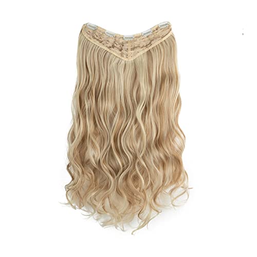 Natürliche Perücke for Frauen mit langen lockigen Haaren und großen Wellen in einteiligen, flauschigen V-förmigen Haarverlängerungen Modedekoration (Color : 12, Size : 22 inch) von EkeNoz