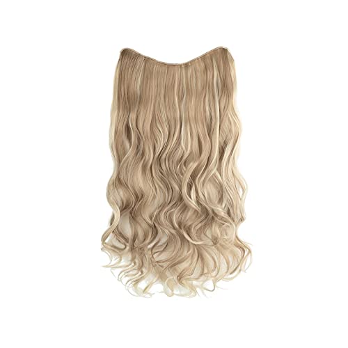 Natürliche Perücke for Frauen mit langen lockigen Haaren und großen Wellen in einteiligen, flauschigen V-förmigen Haarverlängerungen Modedekoration (Color : 16, Size : 18 inch) von EkeNoz