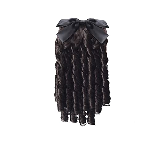 Perücke Pferdeschwanz Retro chinesischen Stil Haarkamm Schleife Perücke Gericht lockiges Haar Simulation Prinzessin römische Volumen Perücke Damen Modedekoration (Color : 1, Size : 25 cm) von EkeNoz