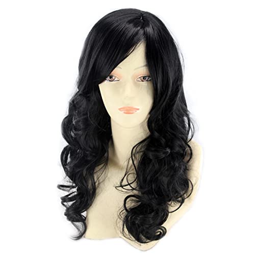 Perücken Damen schwarz rot Farbverlauf Perücken blonde Haare Perücken Kopfbedeckung langes lockiges Haar Modedekoration (Color : 3, Size : 1) von EkeNoz