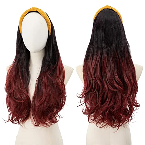 Perücken Frauen langes lockiges Haar Haarbänder Kopfbedeckungen realistische Perücken Modedekoration (Color : 8, Size : 24 inch) von EkeNoz