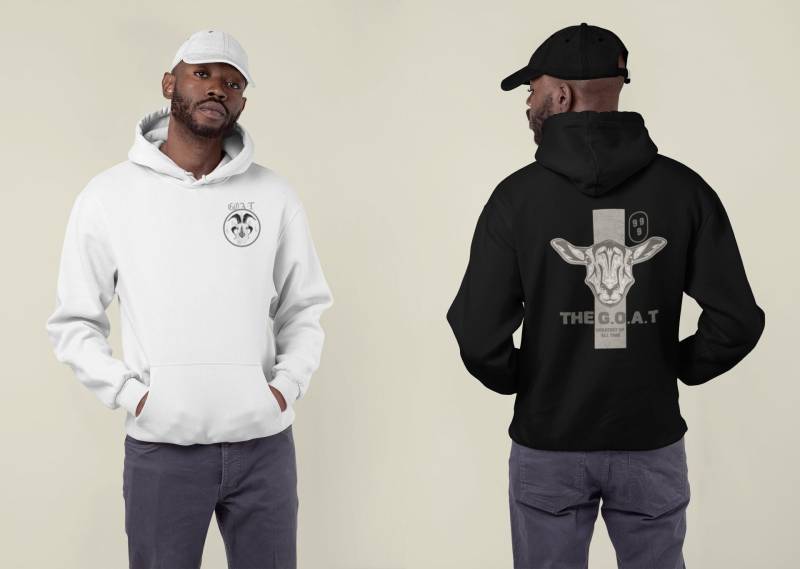 Goat Greatest Of All Time Hoodie Erwachsene Unisex Nublend® Kapuzenpullover von EkloApparel