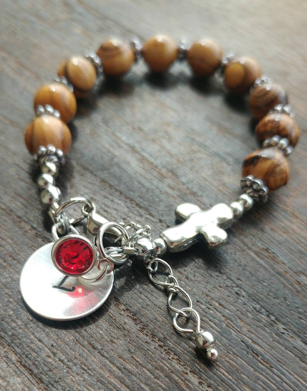 Rosenkranz Armband. Armband Aus Olivenholz. Personalisierte Hand Gestempelt. Geschenk Für Patenkind.erste Kommunion Geschenk. Konfirmation Rosenkranz Armband. Armband Aus Olivenholz. Personalisierte Hand Gestempelt. Geschenk Für Patenkind.erste Kommunion Geschenk. Konfirmation von EkoLine