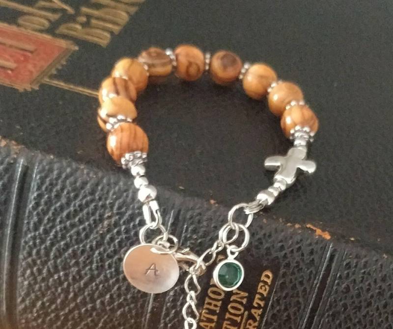Rosenkranz Armband. Olive Holz Personalisierte Hand Gestempelt. Geschenk Für Godson.first Kommunion Geschenk. Konfirmation Boy.olive Holz Rosenkranz Armband. Olive Holz Personalisierte Hand Gestempelt. Geschenk Für Godson.first Kommunion Geschenk. Konfirmation Boy.olive Holz von EkoLine