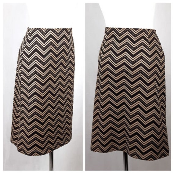 Vintage 80Er Jahre Rock Mini Ausgestattet Bleistift Dehnbarem Jersey Braun Uk12/14 Eu38/40 von EkokoVintage