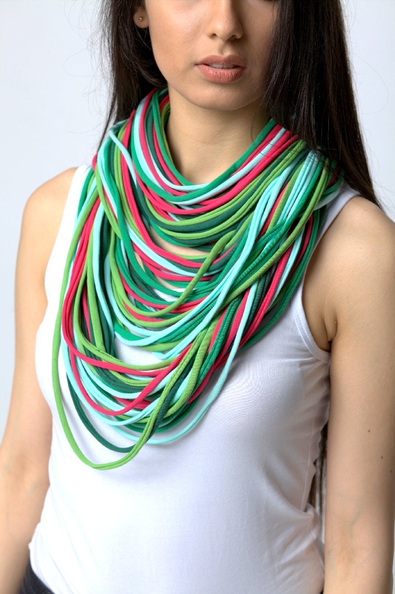 Die Strickkette Aus 100 % Baumwolle, Streifen, Loop, Rundschal von Ekoszale