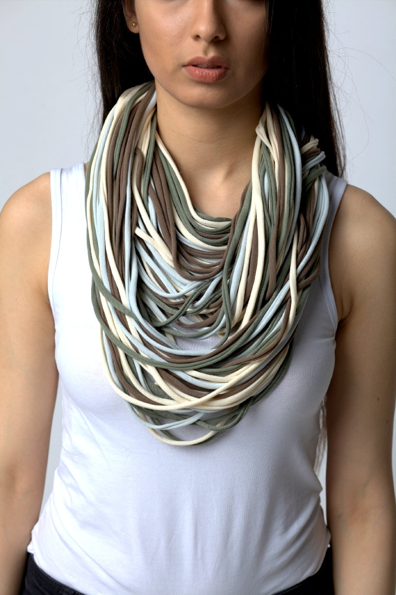 Die Strickkette Aus 100 % Baumwolle, Streifen, Loop, Rundschal von Ekoszale