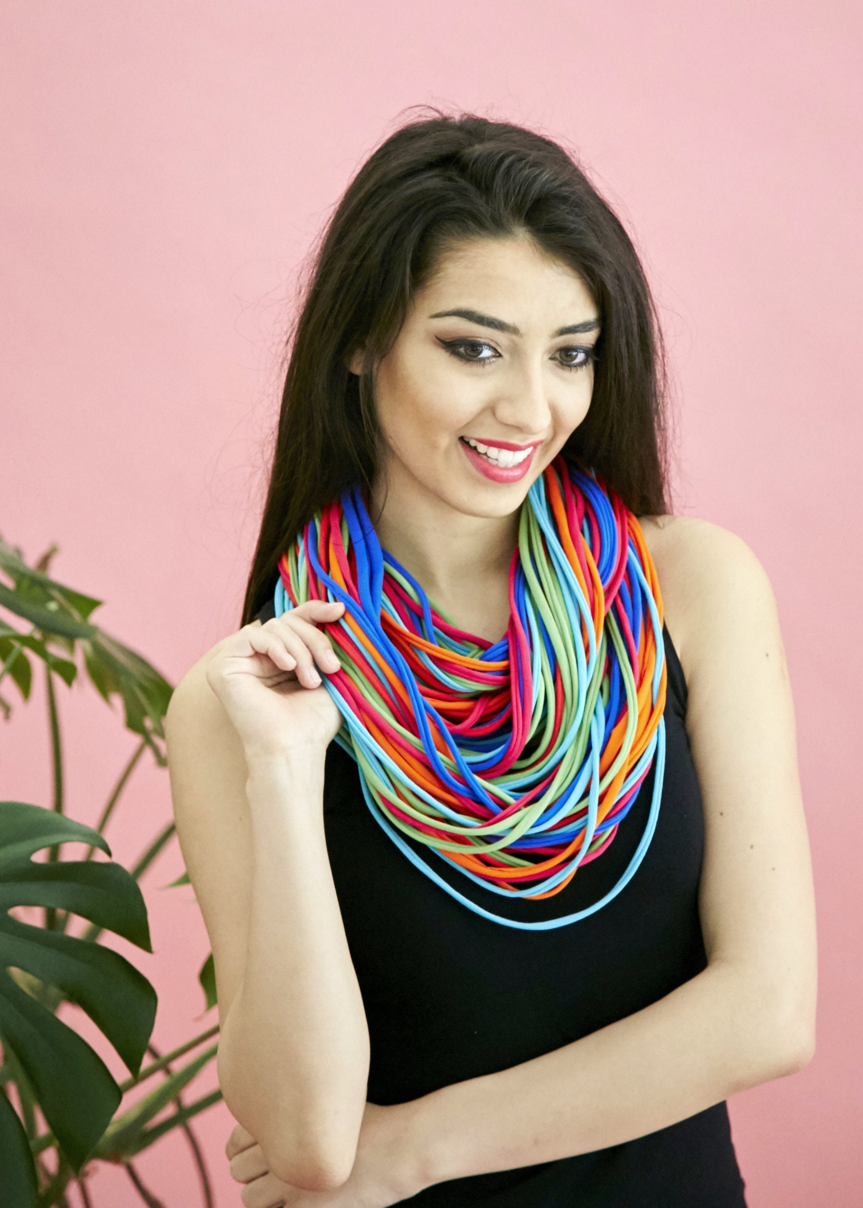 strickkette, Rundschal Tube Schlauchschal, Loop Bunte Kette von Ekoszale