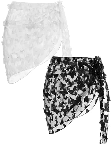 Ekouaer 2 Stück Chiffon Bikini Cover Up Damen Sarong Pareo Badeanzug Strandtuch Wickelrock Strand Rock Bademode Strandkleid,M Ekouaer 2 Stück Chiffon Bikini Cover Up Damen Sarong Pareo Badeanzug Strandtuch Wickelrock Strand Rock Bademode Strandkleid,M von Ekouaer