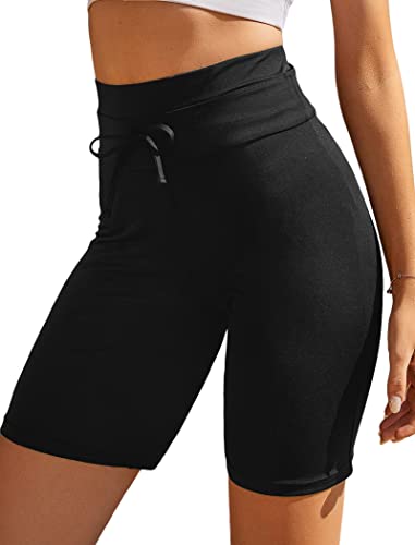 EKOUAER Damen Feste Stretch Board Shorts Sport Bademode Strang Kurz Small Schwarz von Ekouaer