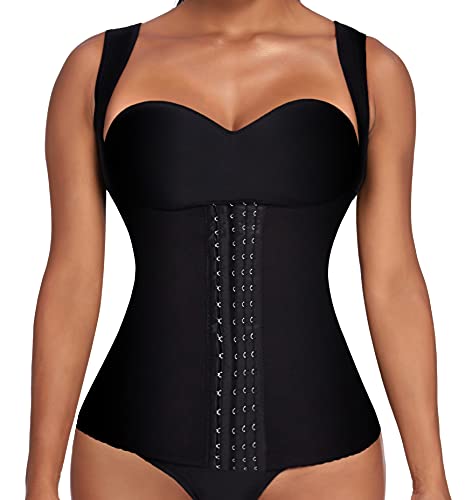 EKOUAER Damen Korsett Taille Trainer Cincher Körper Ex Weste Der, 4X-Large fit 41-43 Zoll Tailleline Schwarz von Ekouaer