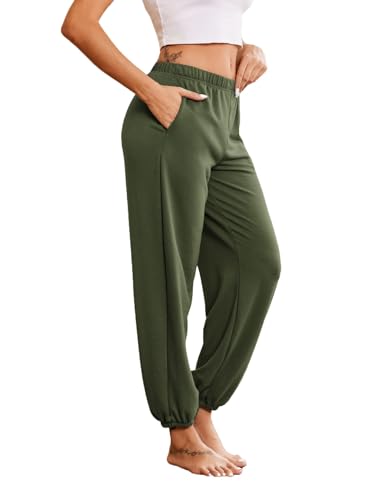 Ekouaer Damen Schlafanzughose Lang Jogginghose Warm Loungehose Freizeithose Nachtwäsche Hosen mit Taschen Pyjamahose Olivegrün L Ekouaer Damen Schlafanzughose Lang Jogginghose Warm Loungehose Freizeithose Nachtwäsche Hosen mit Taschen Pyjamahose Olivegrün L von Ekouaer