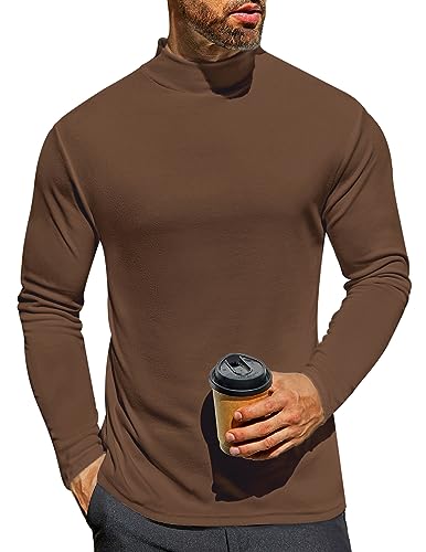 Ekouaer Herren Langarmshirt Lässig Langarm T-Shirt Winter Thermounterhemd Unterwäsche Oberteil Warm Tops Braun L von Ekouaer