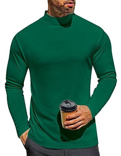 Ekouaer Herren Unterhemd Langarm Shirt Rundhals Unterwäsche Oberteil Thermo Langarmshirt Winter Warm Top Grün XL von Ekouaer