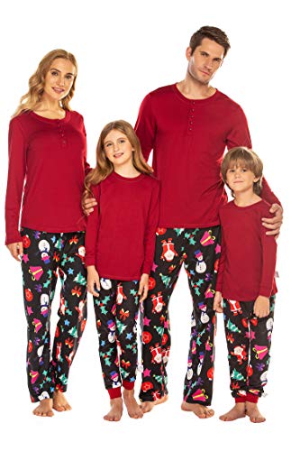 Ekouaer Pyjama Damen Lang Weihnachten Schlafanzug Winter Sleepwear Langarm Loungewear Familie Pajama Set Schneemann XXL von Ekouaer