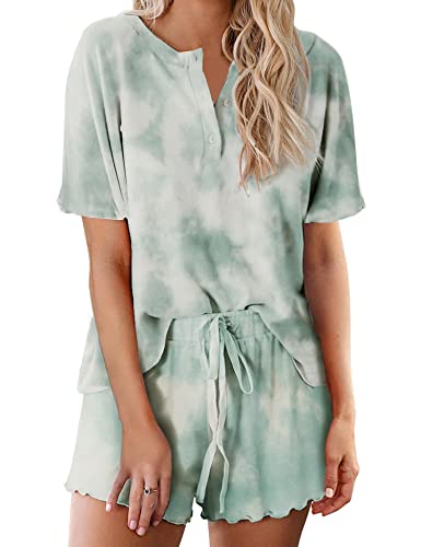 Ekouaer Schlafanzug Damen Pyjama Nachtwäsche Kurz Hausanzug Loungewear Sleepwear L von Ekouaer