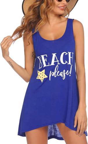 Ekouaer Strandkleider Damen Sommer Bikini Cover Up Strandponcho Strandurlaub Badeanzug V-Ausschnitt Beachwear Bikini Cover-Ups von Ekouaer