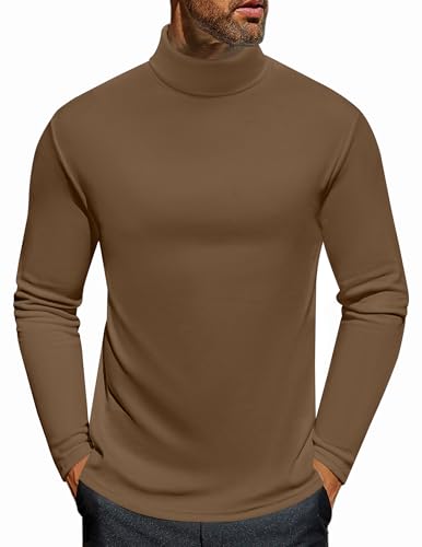 Ekouaer Thermounterwäsche Langarm Herren Oberteil Thermal Langarmshirt Warm Weich Funktionsunterwäsche, Braun, L von Ekouaer